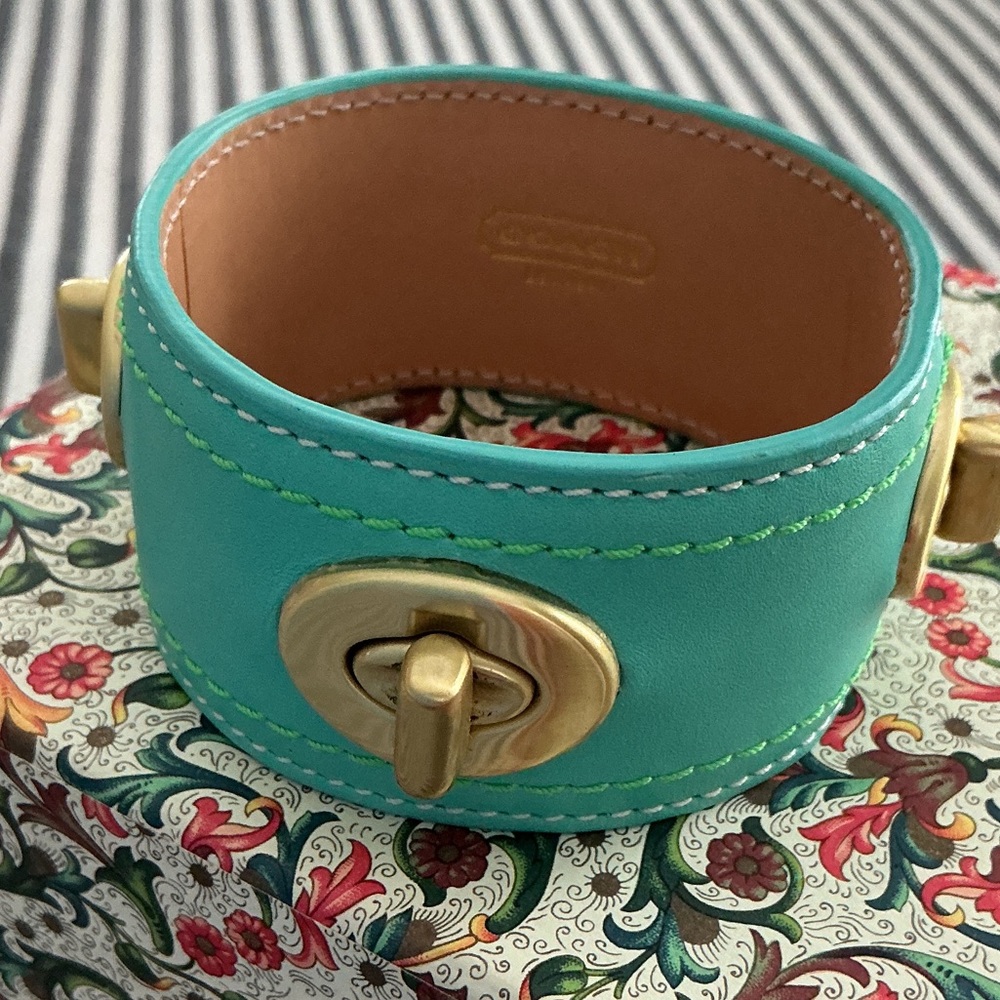 Coach Leather Cuff with Goldtone Grommets